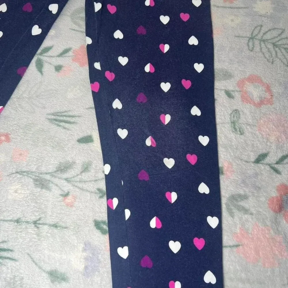 Gymboree Heart Print Leggings 12 - Kidcore Twee Kawaii Preppy Y2K Retro 2000s